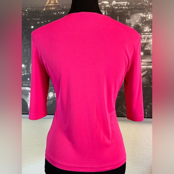 YSL YVES SAINT LAURENT 3/4 Sleeve Pink Top Size - Picture 3 of 7